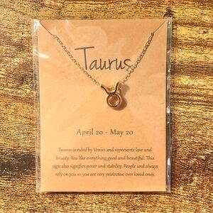 Zodiac Necklace TAURUS choose gold or silver tone